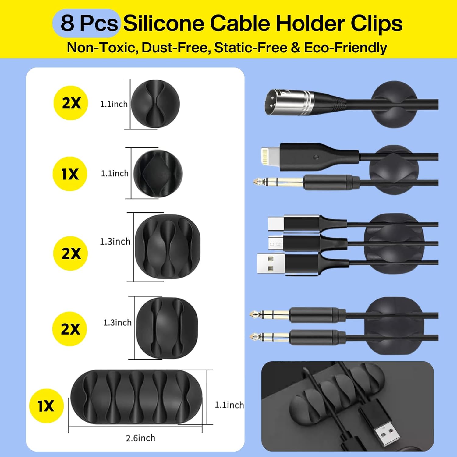 [313Pcs] Cable Management Kit, 67 Adhesive Cable Clips, Topavatop Desk Cord Organizer, 22 Reusable Cable Strap, 4 Cable Sleeve Split, 200 Nylon Cable Zip Ties with 20 Mounts for TV Office Home Quick Pick Grocers