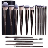 BS-MALL Makeup Brush Set 18 Pcs Professional Foundation Powder Concealers Eyeshadow Blush Synthetic Makeup Brushes with Labeled instruction Black Case Upgraded Version Quick Pick Grocers