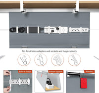 Univivi No Drill Under Desk Cable Management Tray, 36" Cord Organizer for Table, Clamp/Screw Mount Desk Cable Management, Premium Fabric Cable Management Tray for Office, Home Quick Pick Grocers