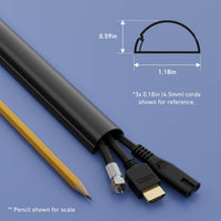D-Line 157in Cord Hider Kit, Patented Cable Cover, Hide Wires on Wall, Channel for TV Mount Cords, Raceway Wire Hiders, Paintable, Adhesive, Half Round Quick Pick Grocers