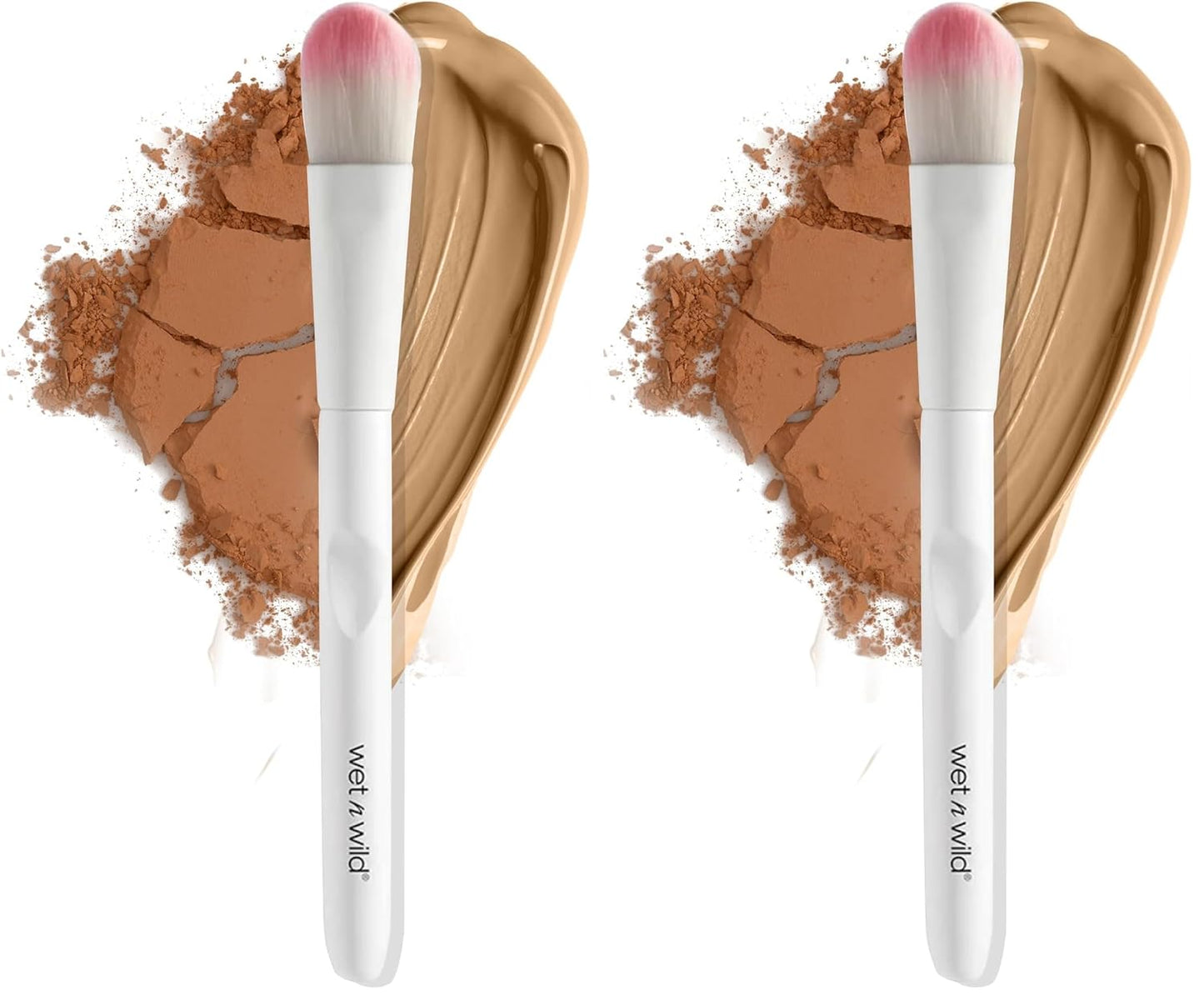 Wet n Wild Angled brush, Foundation Makeup Blending Brush, Ultra-Thin Precision, Ergonomic Handle (Pack of 2) Quick Pick Grocers