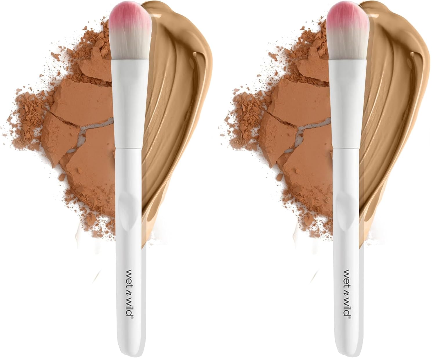 Wet n Wild Angled brush, Foundation Makeup Blending Brush, Ultra-Thin Precision, Ergonomic Handle (Pack of 2) Quick Pick Grocers