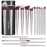 BS-MALL Makeup Brush Set 18 Pcs Professional Foundation Powder Concealers Eyeshadow Blush Synthetic Makeup Brushes with Labeled instruction Black Case Upgraded Version Quick Pick Grocers