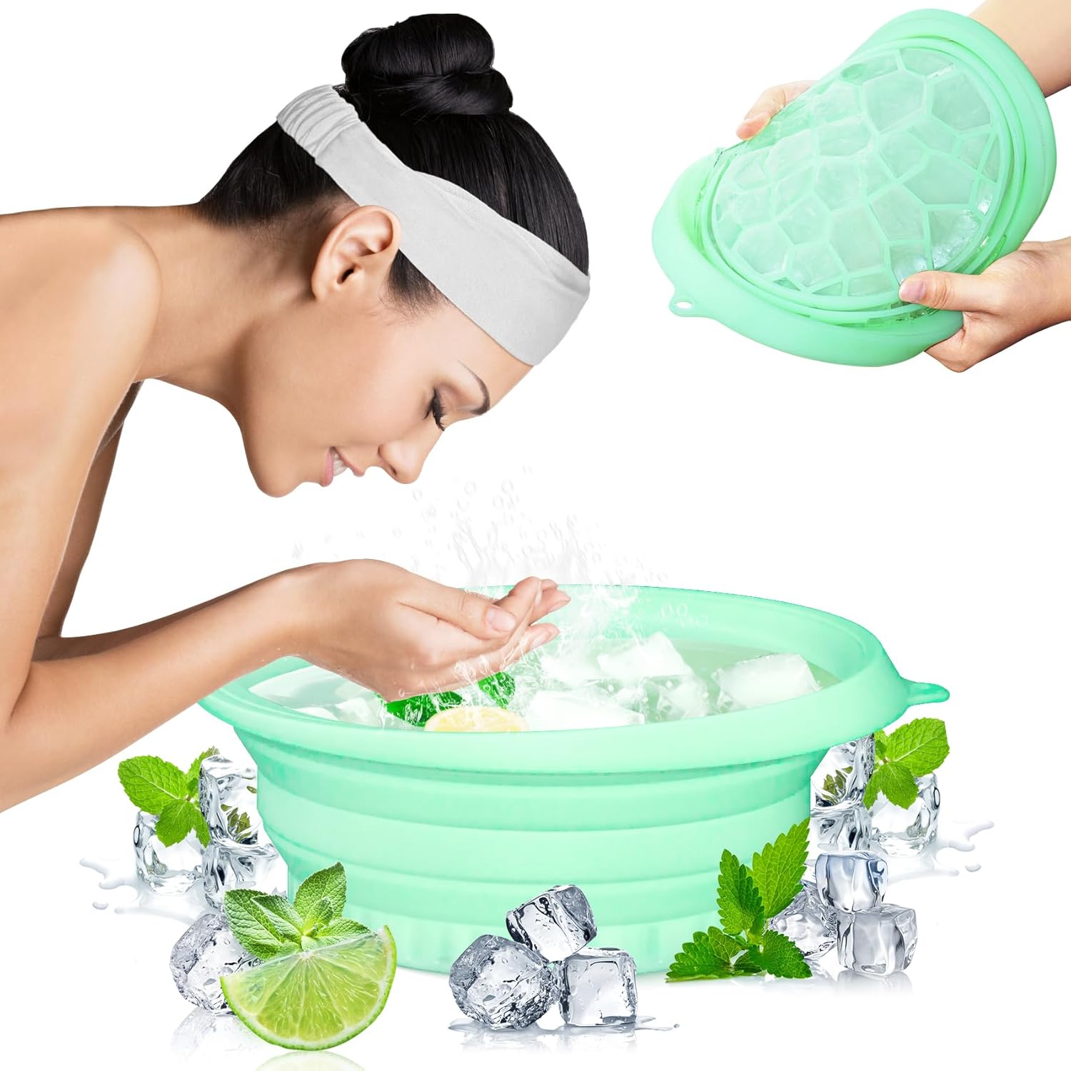 Foldable Ice Bowl with Built-In Ice Tray – Silicone Facial Ice Bath for Shrinking Pores, Boosting Circulation, Cold Plunge Skincare Gift for Men & Women Quick Pick Grocers