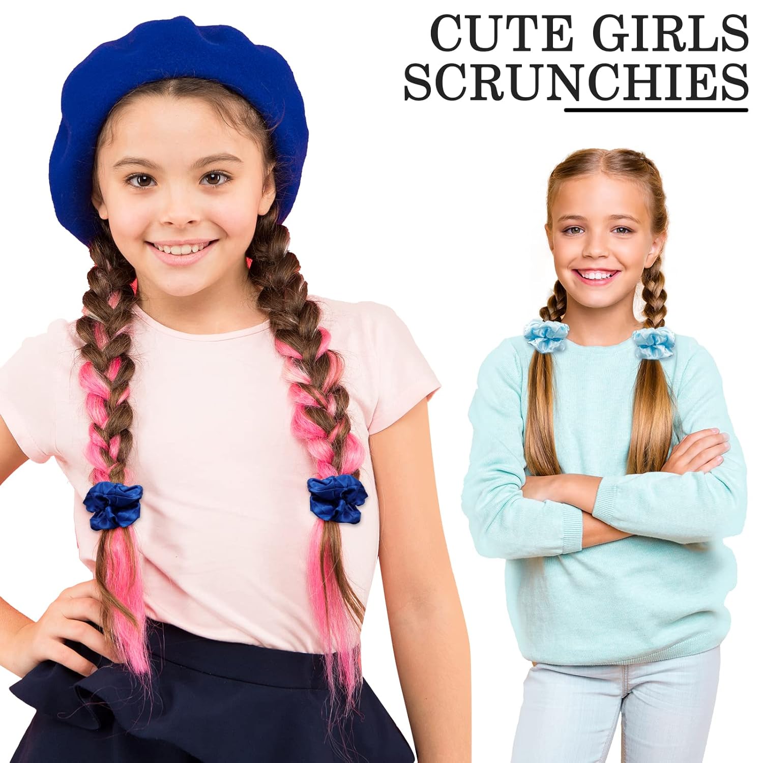 ADRIONE Satin Scrunchies for Women & Girls - 60 Pack Silk Scrunchies for Curly Hair Quick Pick Grocers