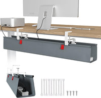 Univivi No Drill Under Desk Cable Management Tray, 36" Cord Organizer for Table, Clamp/Screw Mount Desk Cable Management, Premium Fabric Cable Management Tray for Office, Home Quick Pick Grocers