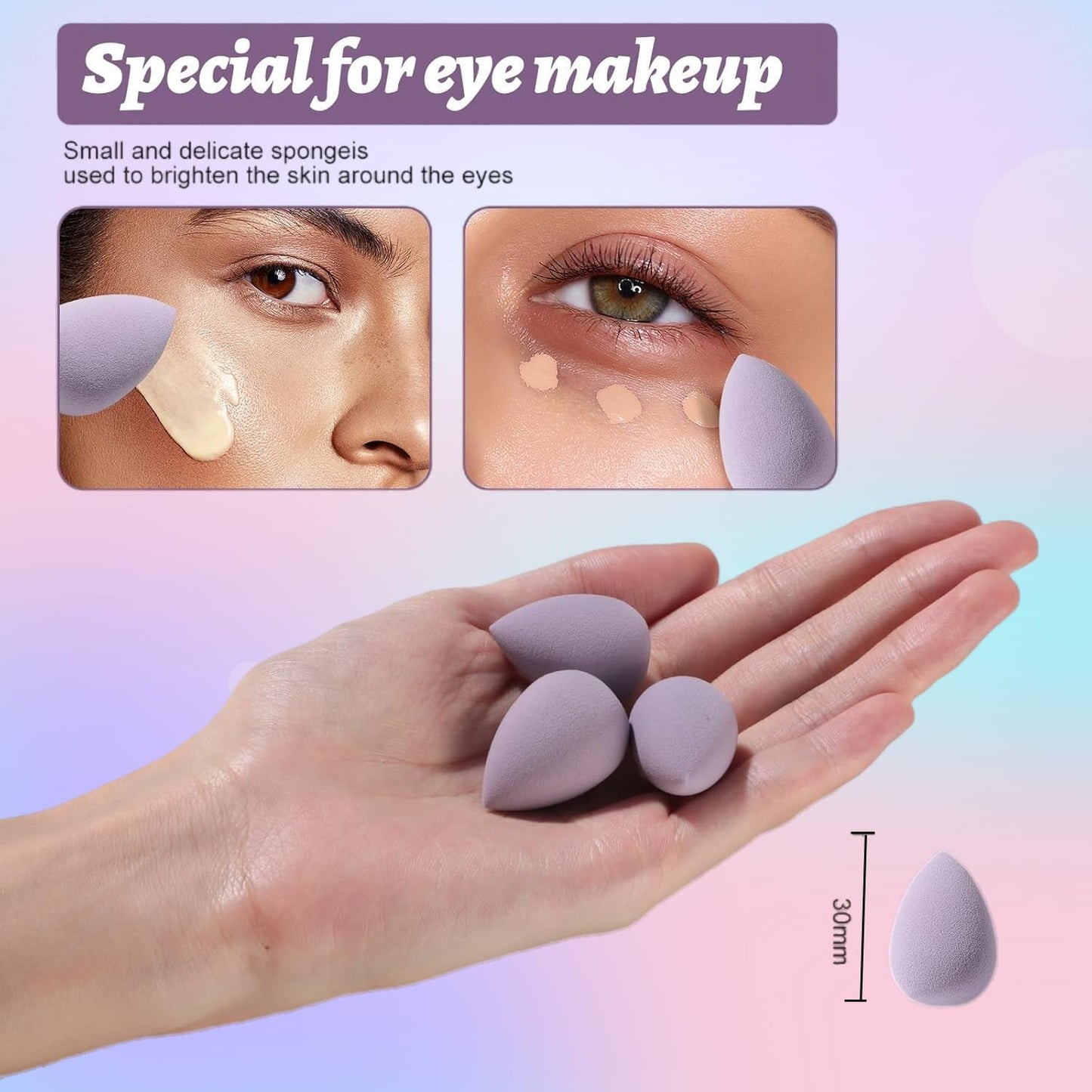 Makeup Sponge Set BS-MALLTriangle Puff 14 Pcs for Liquid, Cream, and Powder, Multi-colored Makeup Sponges and Mini Makeup Sponge ( Quick Pick Grocers