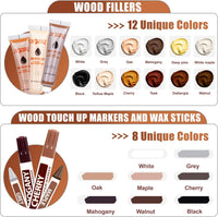 Wood Furniture Repair Kit- Set of 41 Laminate Vinyl Floor Repair Kit Wood Fillers,Floor Scratch Repair, Touch Up Markers, Restore Hardwood Scratches, Cracks, Hole for Floor, Table, Door, Cabinet Quick Pick Grocers