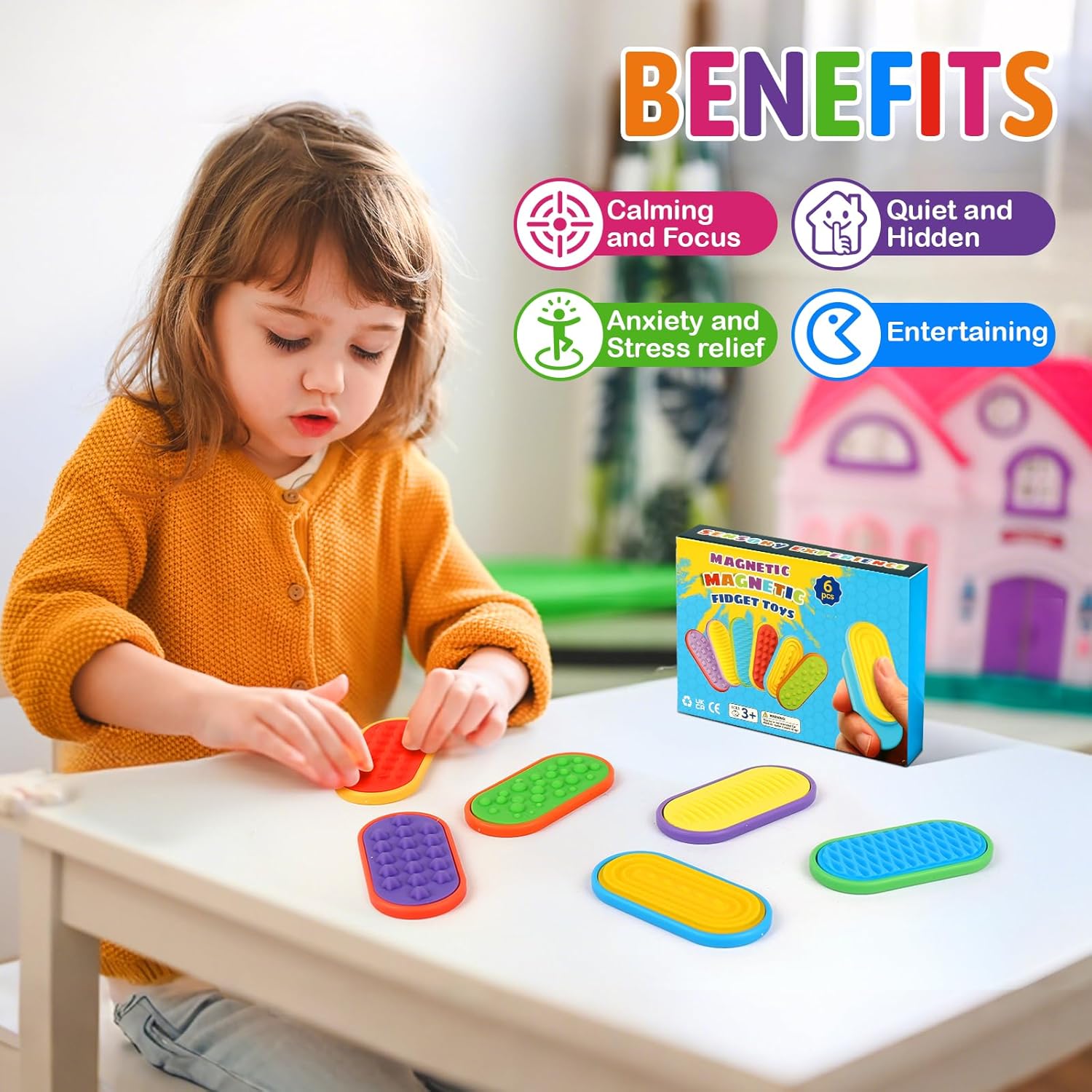 Ziogogco Silicone Magnetic Slider Toys，for Adults & Teens, Relieves Stress and Anxiety in Children with Autism. A Must-Have Toy for Office Desk Toy, Stocking Stuffers for Women Men Teen Gift Quick Pick Grocers