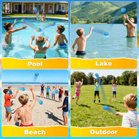 Bambilo Water Skipping Ball | 2-Pack Bounce Balls | Water Bouncing Beach Balls & Grip Ball | Pool Toys for Kids Age 5-8-12 | Great Summer Water Toy for Beach Swimming Pool River Lake Quick Pick Grocers