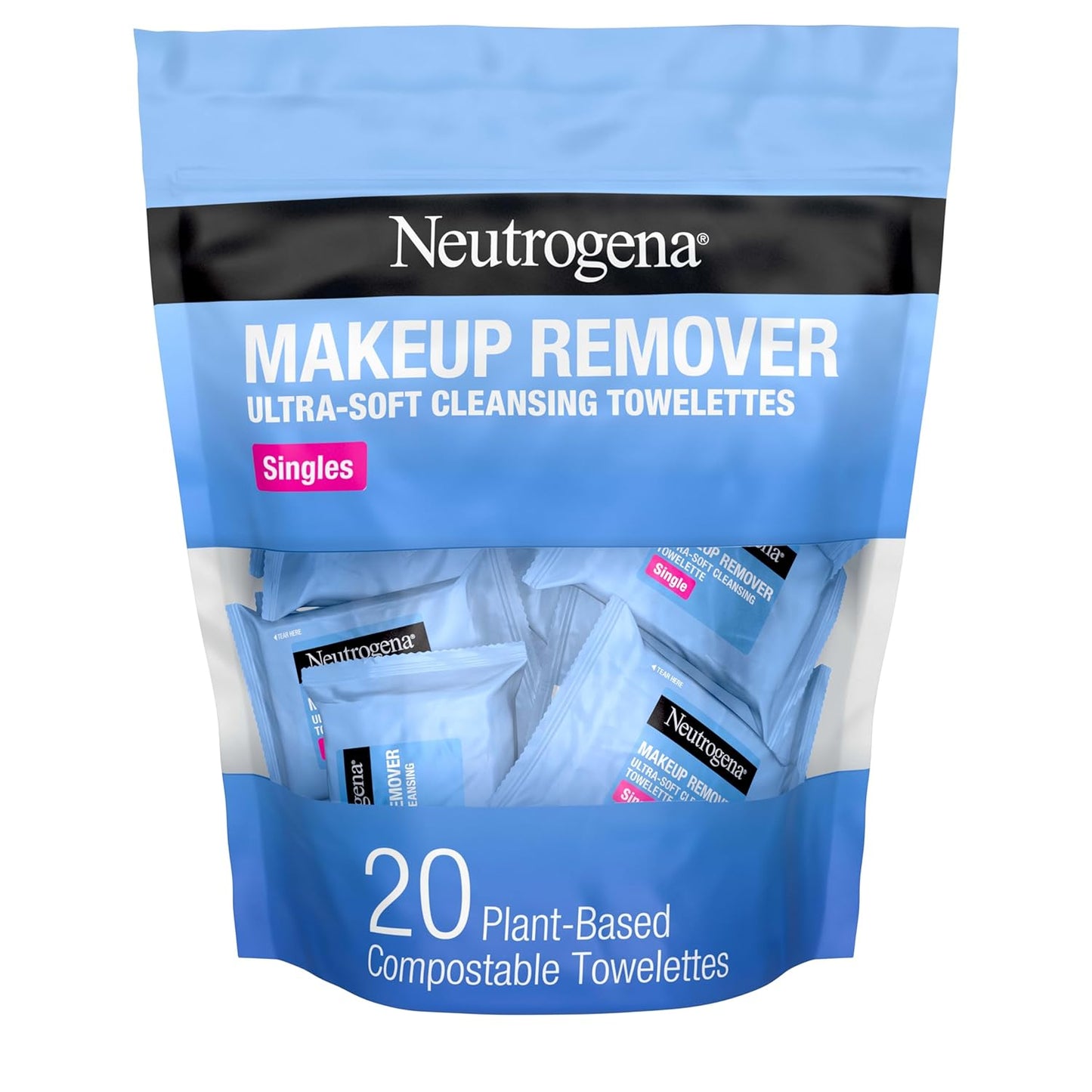 Neutrogena Makeup Remover Wipes, Daily Single Face Cleansing Towelettes, Makeup Removing Cleansing Wipes Removes Dirt & Oil, Alcohol-Free Face Towelettes, 20 ct Quick Pick Grocers