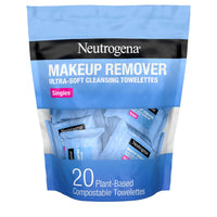 Neutrogena Makeup Remover Wipes, Daily Single Face Cleansing Towelettes, Makeup Removing Cleansing Wipes Removes Dirt & Oil, Alcohol-Free Face Towelettes, 20 ct Quick Pick Grocers