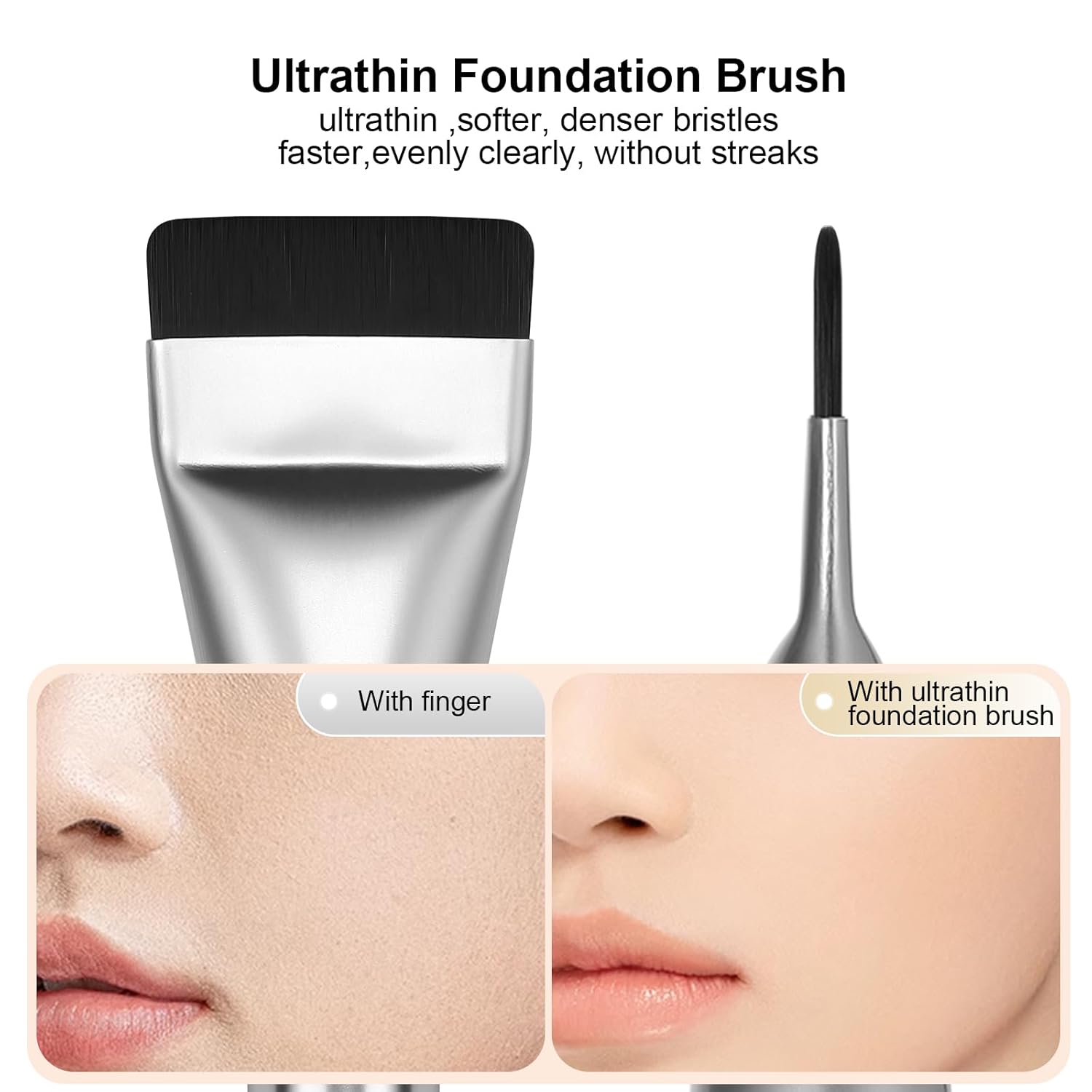 Flat Foundation Brush,Korean Makeup Brush Spatula Facial Brush for Liquid Foundation,Premium Face Makeup Brush for Blending Cream Quick Pick Grocers