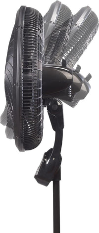 Lasko Oscillating Cyclone Pedestal Fan with Remote Control - Cooling Standing Fan for Bedroom, Living Room, and Home Office - Adjustable Height - 3 Quiet Speeds - 1843 - 18" Blade Diameter - Black Quick Pick Grocers