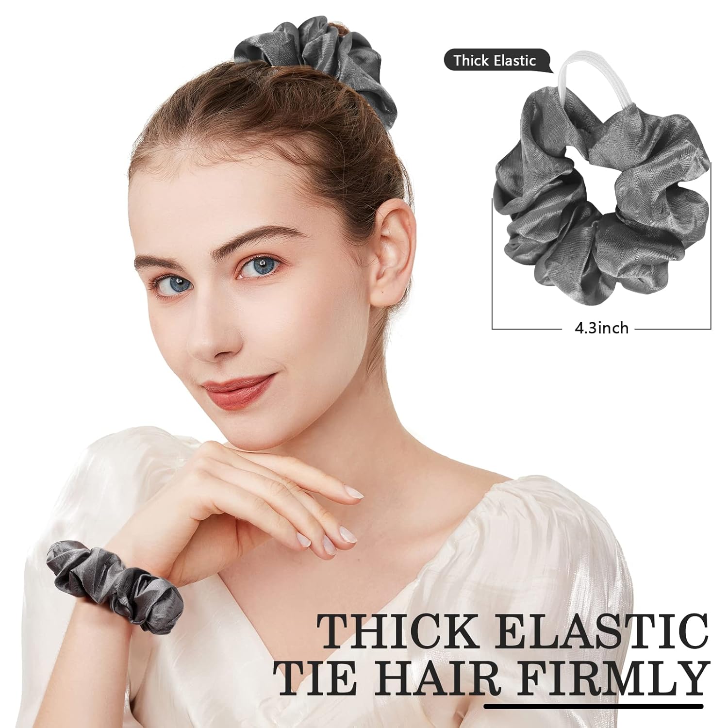 ADRIONE Satin Scrunchies for Women & Girls - 60 Pack Silk Scrunchies for Curly Hair Quick Pick Grocers