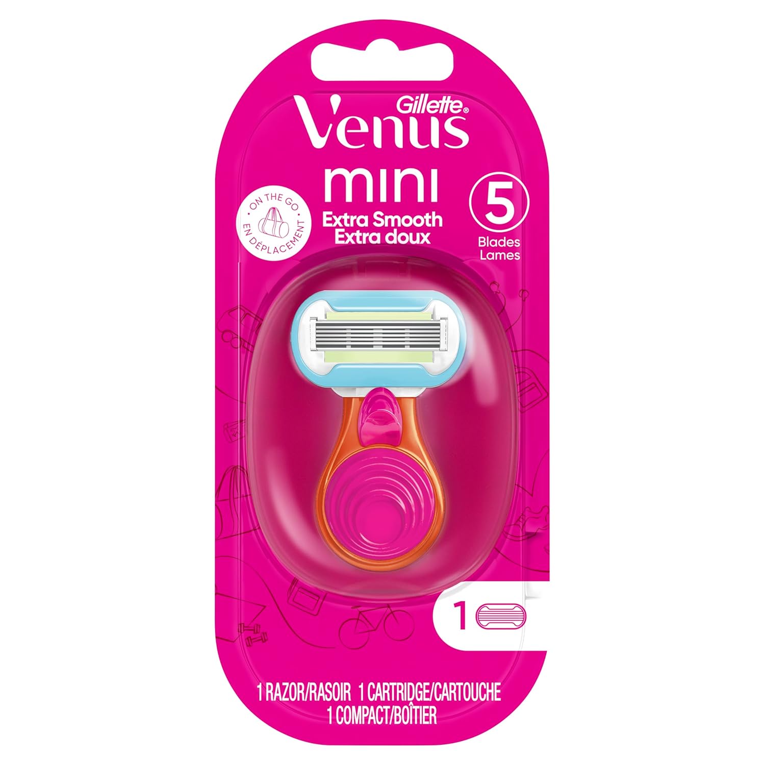 Gillette Venus Extra Smooth Travel Razor Kit for Women, Mini Handle + Refill + Case Quick Pick Grocers