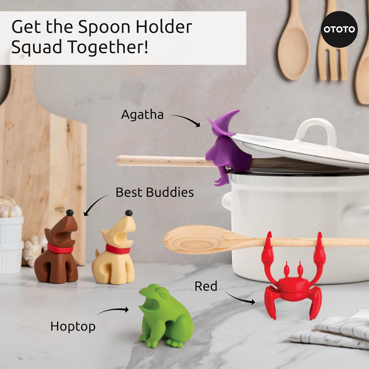 OTOTO Funny Spoon Holder - Spoon Rest for Stove Top - Cooking Gadgets, Gifts, Cute Kitchen Accessories, Funny Gifts, Random Stuff Quick Pick Grocers