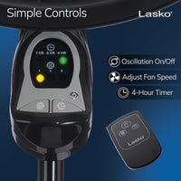 Lasko Oscillating Cyclone Pedestal Fan with Remote Control - Cooling Standing Fan for Bedroom, Living Room, and Home Office - Adjustable Height - 3 Quiet Speeds - 1843 - 18" Blade Diameter - Black Quick Pick Grocers