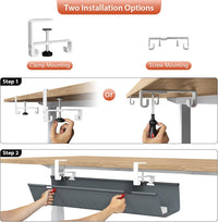 Univivi No Drill Under Desk Cable Management Tray, 36" Cord Organizer for Table, Clamp/Screw Mount Desk Cable Management, Premium Fabric Cable Management Tray for Office, Home Quick Pick Grocers