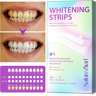 Teeth Whitening Strips,7-Day whitening Strips,Peroxide Free,Sensitive Teeth Whitener,Enamel Safe for Whiter Teeth,Deep Stains Removal,nstant Teeth Whitening Without The Harm (28pcs) Quick Pick Grocers
