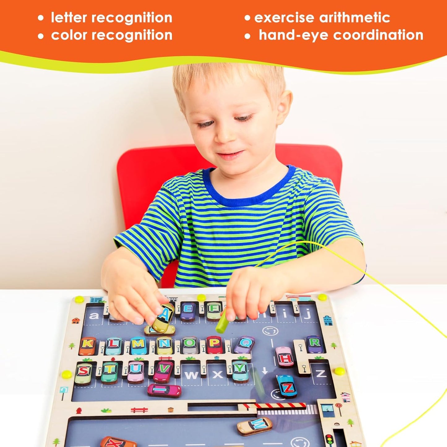 Magnetic Alphabet Maze Letter Puzzle for Fun Learning, Montessori Educational Toy for 3 4 5 Year Old Boys and Girls, Fine Motor Skills Development and Sensory Play Quick Pick Grocers