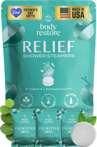 Body Restore Shower Steamers Aromatherapy 15 Pack – Fathers Day Gift for Dad, Luxury Spa Gifts for Men, Relaxation Stress Relief Self Care Quick Pick Grocers