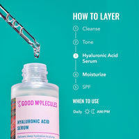 Good Molecules Hyaluronic Acid Serum - 1% Hyaluronic Acid Non-greasy Ultra Hydrating Serum, Facial Moisturizer for Plumper Skin, Skin Care for Face Quick Pick Grocers