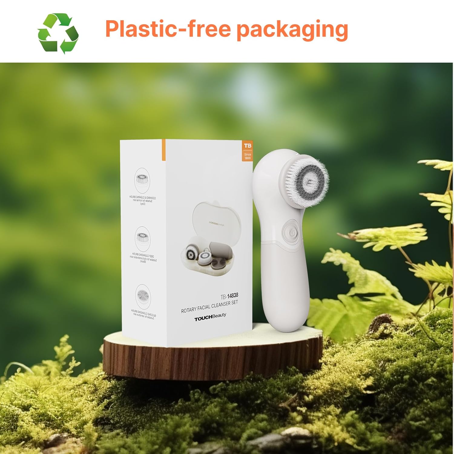 TOUCHBeauty Spin Brush Face Cleanser with 3 Brush Heads for Deep Cleansing Exfoliation and Massaging Quick Pick Grocers