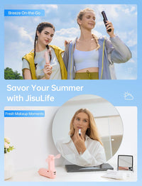 JISULIFE 3 IN 1 Handheld Mini Fan - Portable Fan & Power Bank & Flashlight, 19H Max Cooling, USB Rechargeable, Pocket-Sized for Travel, Cruise, Concerts, Makeup, 2026 Summer Gifts for Women Quick Pick Grocers