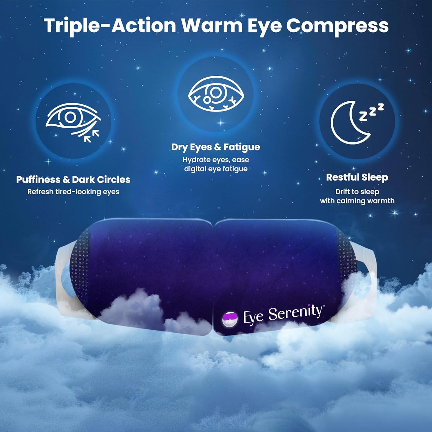 Eye Serenity Steam Eye Mask, Heated Eye Mask, Self Heating Warm Compress for Dry Eyes, Fast Relief for Stye, Puffy Sensitive Eyes, Moist Heat, Relaxation Gifts for Women and Men (15 Pack) Quick Pick Grocers