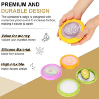 Winb Set of 4 Reusable Fruit and Veggie Savers - Ideal for Avocados, Tomatoes, Apples, Garlic, Onions, and More Quick Pick Grocers