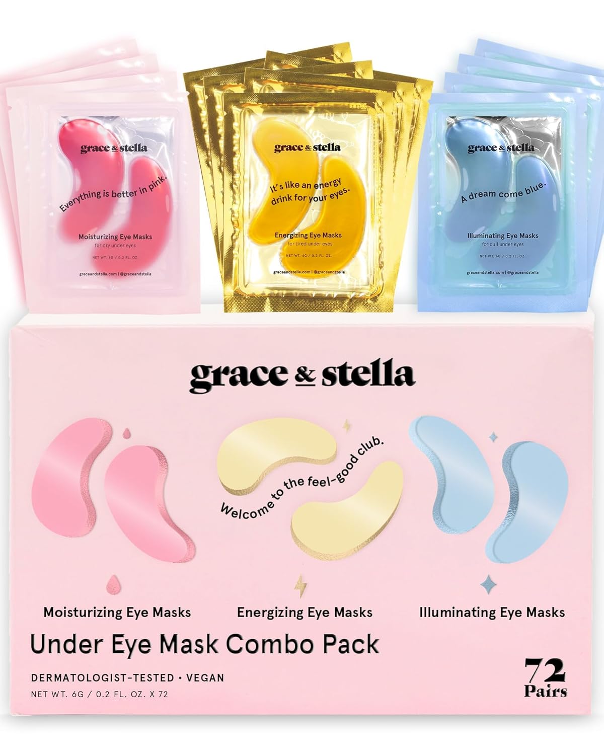 grace & stella Award Winning Under Eye Mask Reduce Dark Circles, Puffy Eyes, Undereye Bags, Wrinkles, Gel Under Eye Patches, Get Well Gifts for Women Quick Pick Grocers