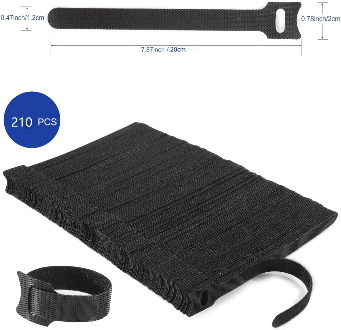 Nettbe Reusable Cable Ties, Adjustable Cord Straps Wire Organizer Cord Wrap and Hook Loop Cable Management Quick Pick Grocers
