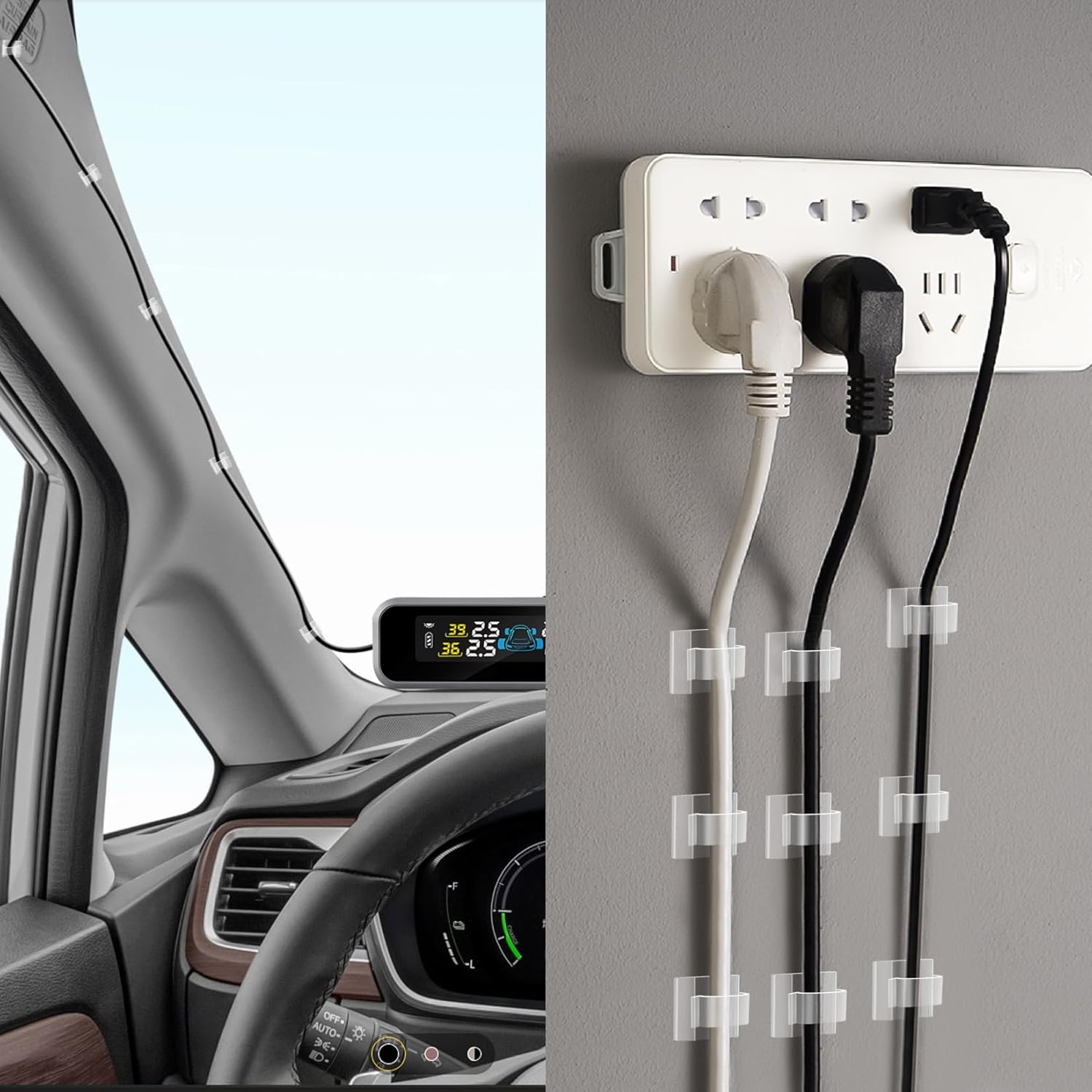 XHF 3/4” 5/8" Adhesive Cable Wire Clips White 60PCS 120PCS, Cable Staples Outdoor Cable Management Wire Organizer Cord Holder for Under Desk, Car, Wall, TV PC Ethernet Cable Quick Pick Grocers