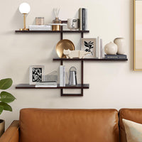PHOENANCEE 3 Tier Wall Shelves,Decorative Floating Shelf for Wall,Plants Photo Shelf Storage Display Shelving Wood for Living Room Bedroom Kitchen Home Office Decor,Modern,Large,22 Inch Quick Pick Grocers