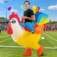 KOOY Inflatable Costume Adult, Riding Chicken Costume for Men/Women, Blow up Ride on Rooster, Funny Halloween Costumes Adult Christmas Holiday Party Suit Quick Pick Grocers