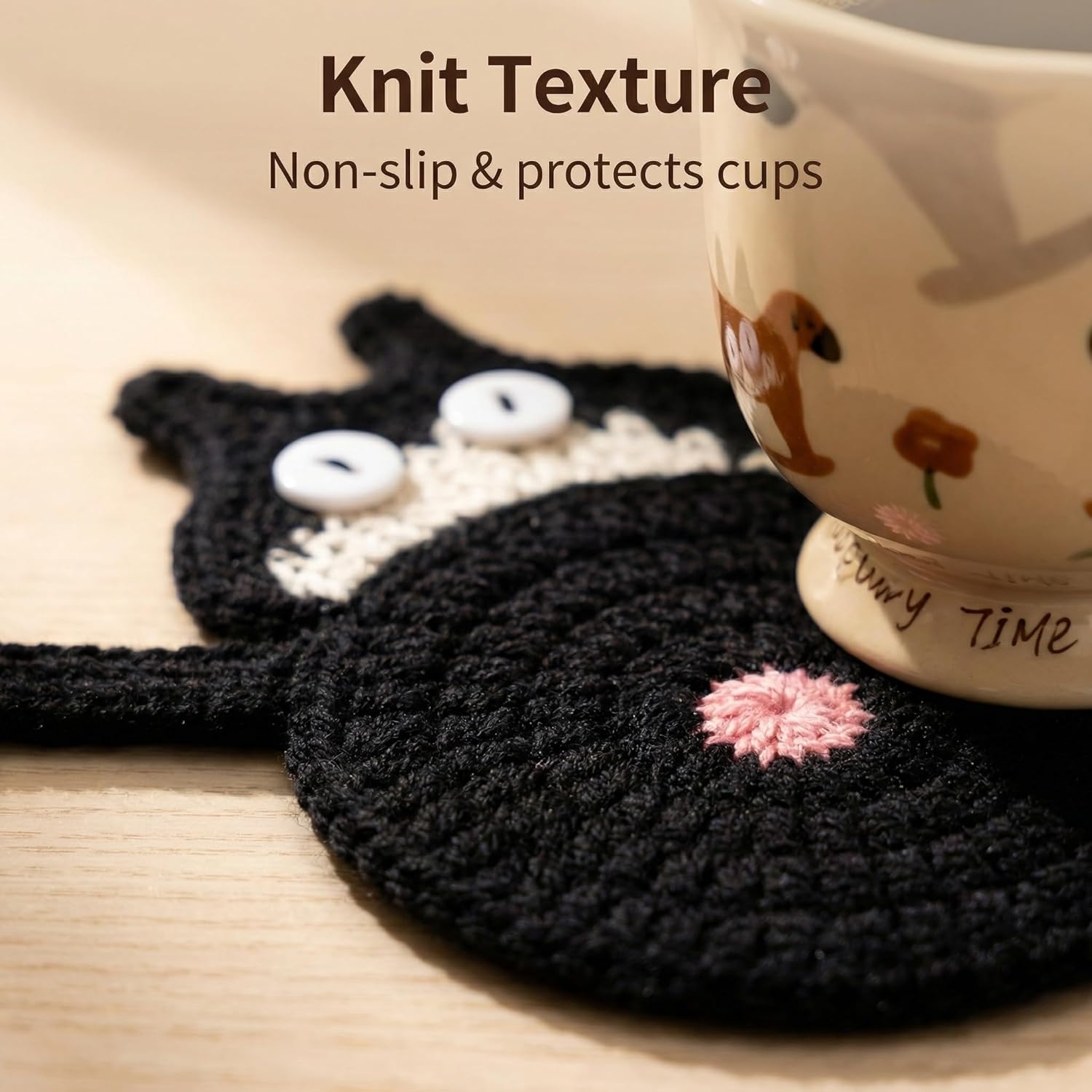 Cat Gifts for Cat Lovers Cat Coaster Woven Creative Cute Cat Coaster Insulation Coaster Coffee and Tea Coaster Desktop Gifts Quick Pick Grocers