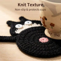 Cat Gifts for Cat Lovers Cat Coaster Woven Creative Cute Cat Coaster Insulation Coaster Coffee and Tea Coaster Desktop Gifts Quick Pick Grocers