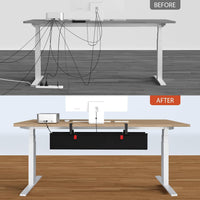 Univivi No Drill Under Desk Cable Management Tray, 36" Cord Organizer for Table, Clamp/Screw Mount Desk Cable Management, Premium Fabric Cable Management Tray for Office, Home Quick Pick Grocers