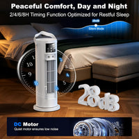 Portable Air Conditioners, 120 °rotating tower fan, portable AC for 3 wind speeds,Storm mode, 8H timing, Evaporative Air Cooler with remote control,750ML water tank, spray,cooling fan for home - white Quick Pick Grocers