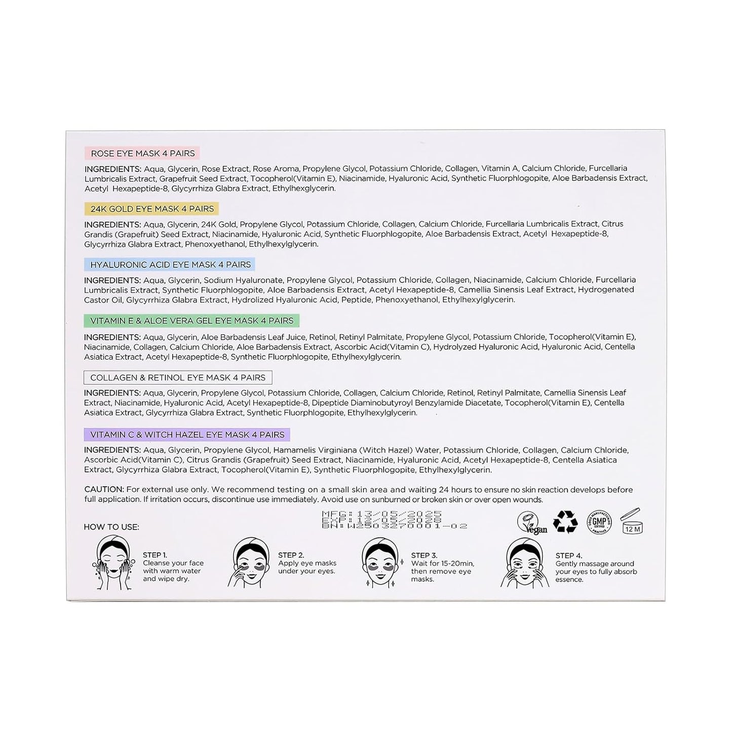 PEAUAMIE Under Eye Patches Collagen and Peptide Eye Mask for Dark Circles and Puffiness,Face Mask Skin Care Products 30 Pairs Quick Pick Grocers