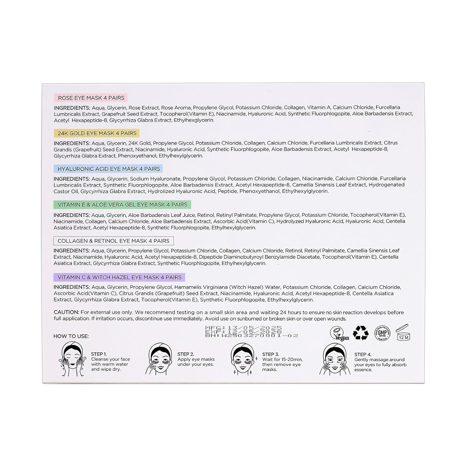 PEAUAMIE Under Eye Patches Collagen and Peptide Eye Mask for Dark Circles and Puffiness,Face Mask Skin Care Products 30 Pairs Quick Pick Grocers