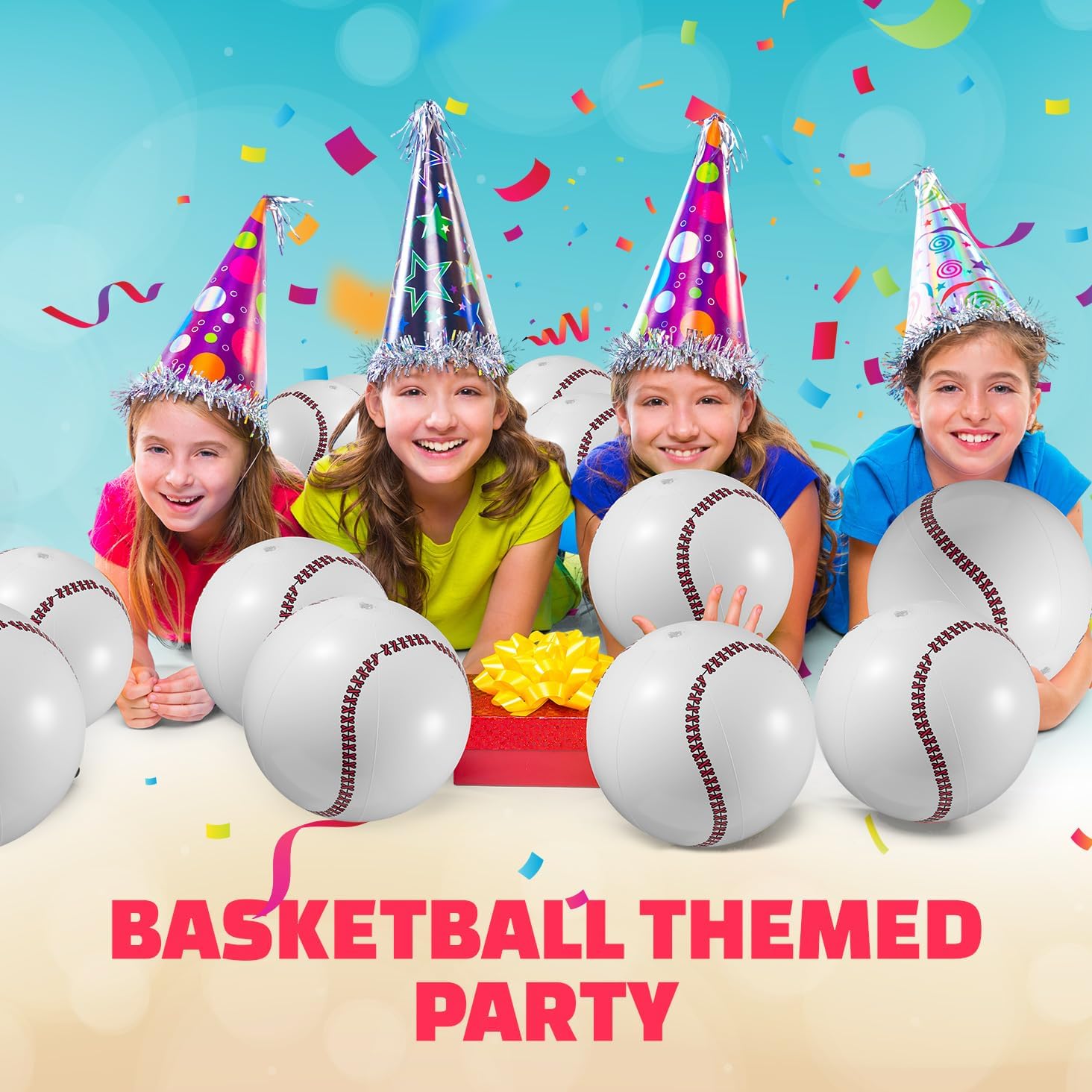 Inflatable Balls (Pack of 12) 16-inch, Beach Balls Bulk for Beach Toys & Birthday Party Decorations & Party Favors for Kids, Goodie Bags Stuffers Quick Pick Grocers