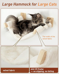 Cat Wall Shelves for Large Cats, 5-in-1 Cat Wall Furniture with Large Hammock and Wide Perch, Wooded Wall Climbing Furniture Set for Indoor Cats Quick Pick Grocers