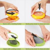 Winb Set of 4 Reusable Fruit and Veggie Savers - Ideal for Avocados, Tomatoes, Apples, Garlic, Onions, and More Quick Pick Grocers