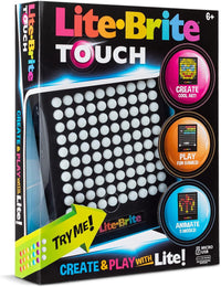 Lite-Brite Touch - Create, Play and Animate - Light Up Portable Stem Sensory Learning Toy, Creative Art Stem Toy for Girls, Boys, Unisex, Toddler, Holiday, Birthday, Gift, Ages 6+ Quick Pick Grocers