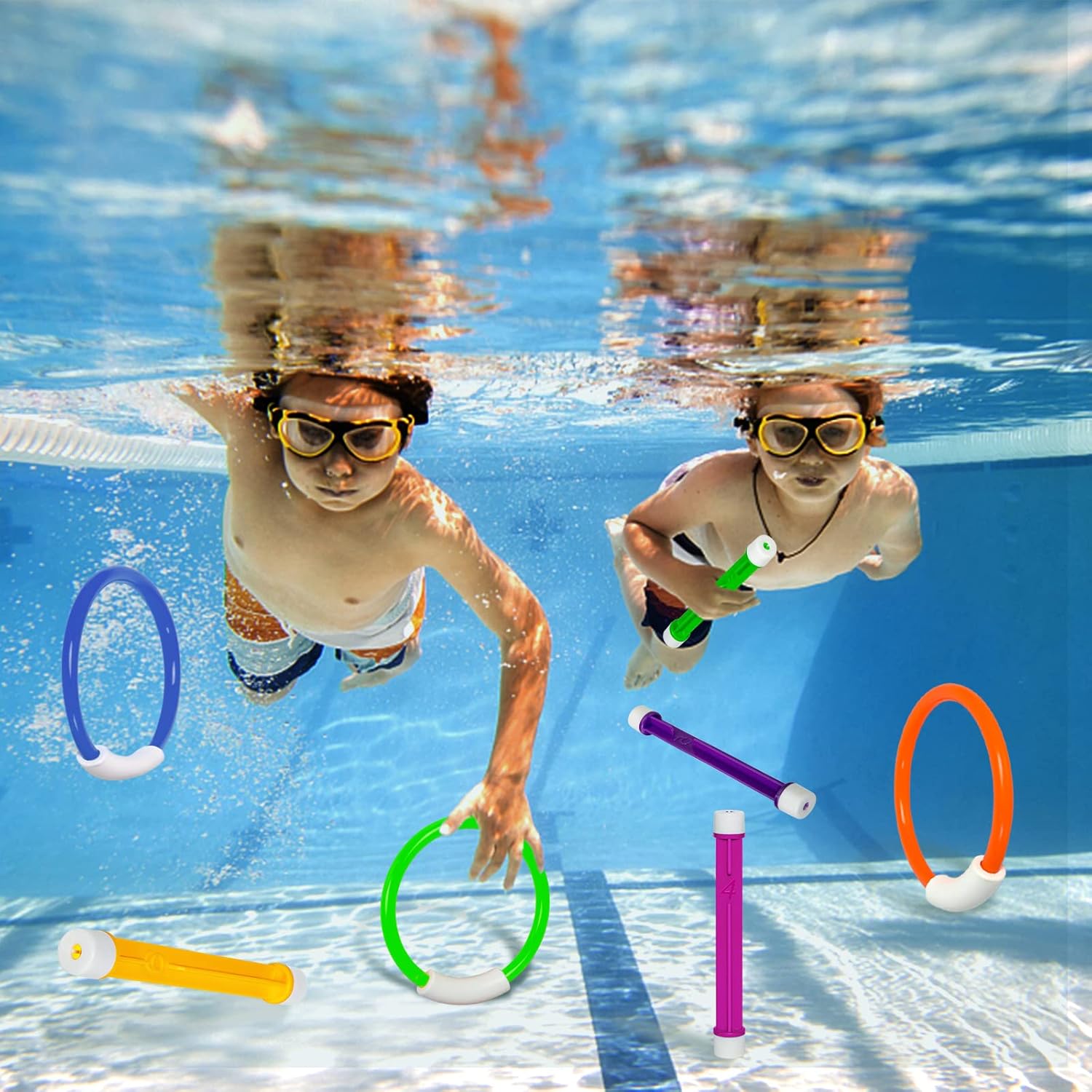 Korlon Tec Underwater Pool Toys for Kids Ages 4-8 8-12, Summer Training Swim Pool Diving Toys Set for Fun Water Games Quick Pick Grocers
