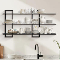 PHOENANCEE 3 Tier Wall Shelves,Decorative Floating Shelf for Wall,Plants Photo Shelf Storage Display Shelving Wood for Living Room Bedroom Kitchen Home Office Decor,Modern,Large,22 Inch Quick Pick Grocers