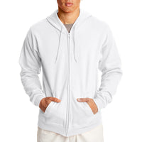 Hanes Men's Full-Zip Eco-Smart Hoodie, Light Blue, XX-Large Econic Blanks