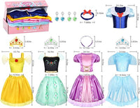 LIMIROLER Princess Dress Up Clothes for Little Girl Role Play Costume Gift Set Princess Dress Up Toys for Toddler Girls Quick Pick Grocers